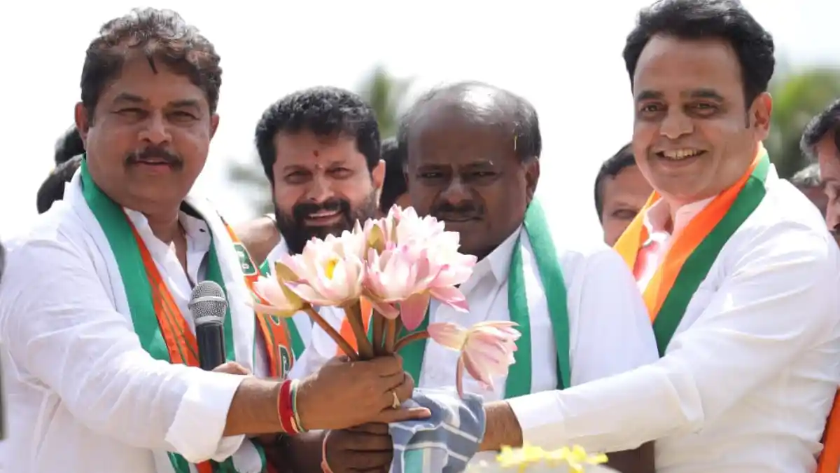 ಬಿಜೆಪಿ ನಾಯಕರೊಂದಿಗೆ HD ಕುಮಾರಸ್ವಾಮಿ ಬಿರುಸಿನ ಪ್ರಚಾರ