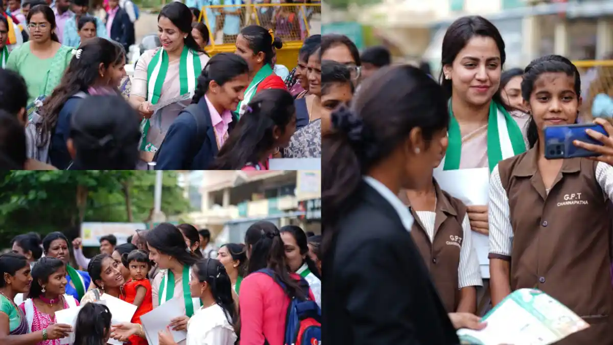 channapatna by election; ಚನ್ನಪಟ್ಟಣದಲ್ಲಿ ನಿಖಿಲ್ ಪರವಾಗಿ ರೇವತಿ ನಿಖಿಲ್ ಕುಮಾರಸ್ವಾಮಿ ಪ್ರಚಾರ