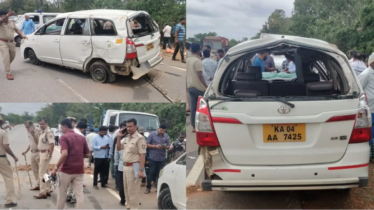 Terrible accident.. 4 people died in Doddaballapur..!