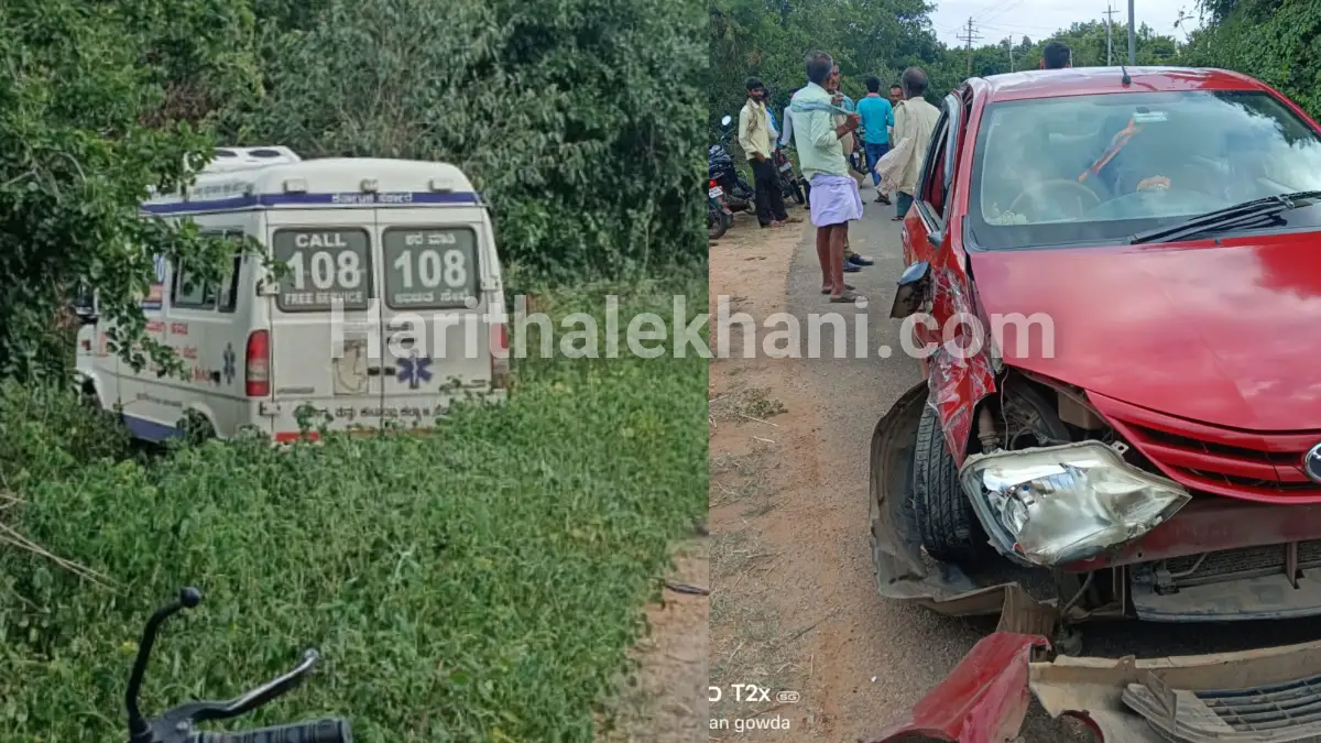 Doddaballapura: 108 ambulance carrying injured people meets with accident
