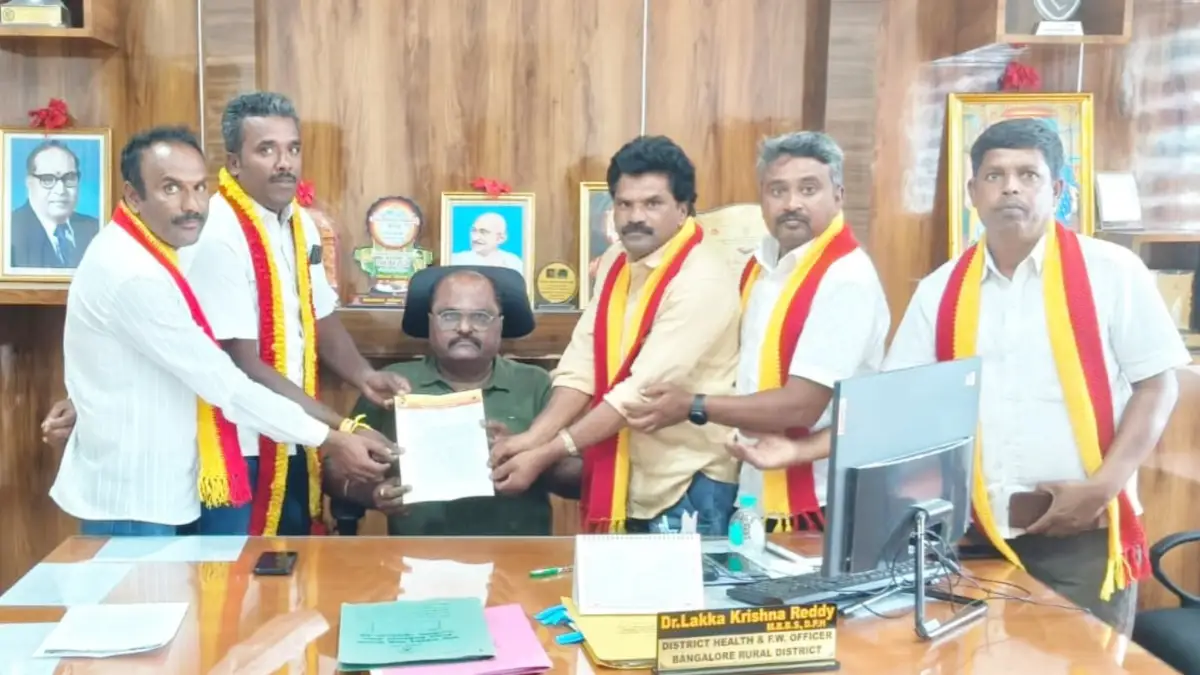 ದೊಡ್ಡಬಳ್ಳಾಪುರ ಸರ್ಕಾರಿ ಆಸ್ಪತ್ರೆ ಬಳಿ ಸರ್ವೆ ಕಾರ್ಯ ನಿಲ್ಲಿಸಿ: ಕರವೇ ಪ್ರವೀಣ್ ಕುಮಾರ್ ಶೆಟ್ಟಿ ಬಣ ವಾರ್ನಿಂಗ್