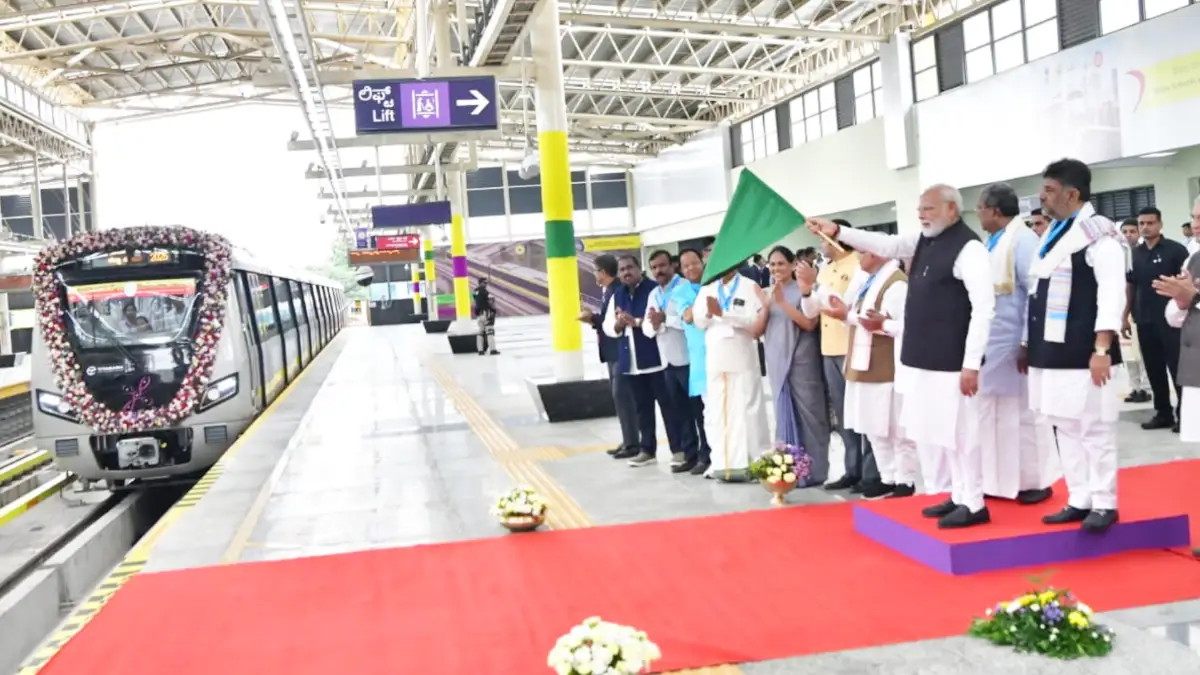 ಮೆಟ್ರೋ ಹಳದಿ ಮಾರ್ಗಕ್ಕೆ ಪ್ರಧಾನಿ ನರೇಂದ್ರ ಮೋದಿ ಹಸಿರು ನಿಶಾನೆ