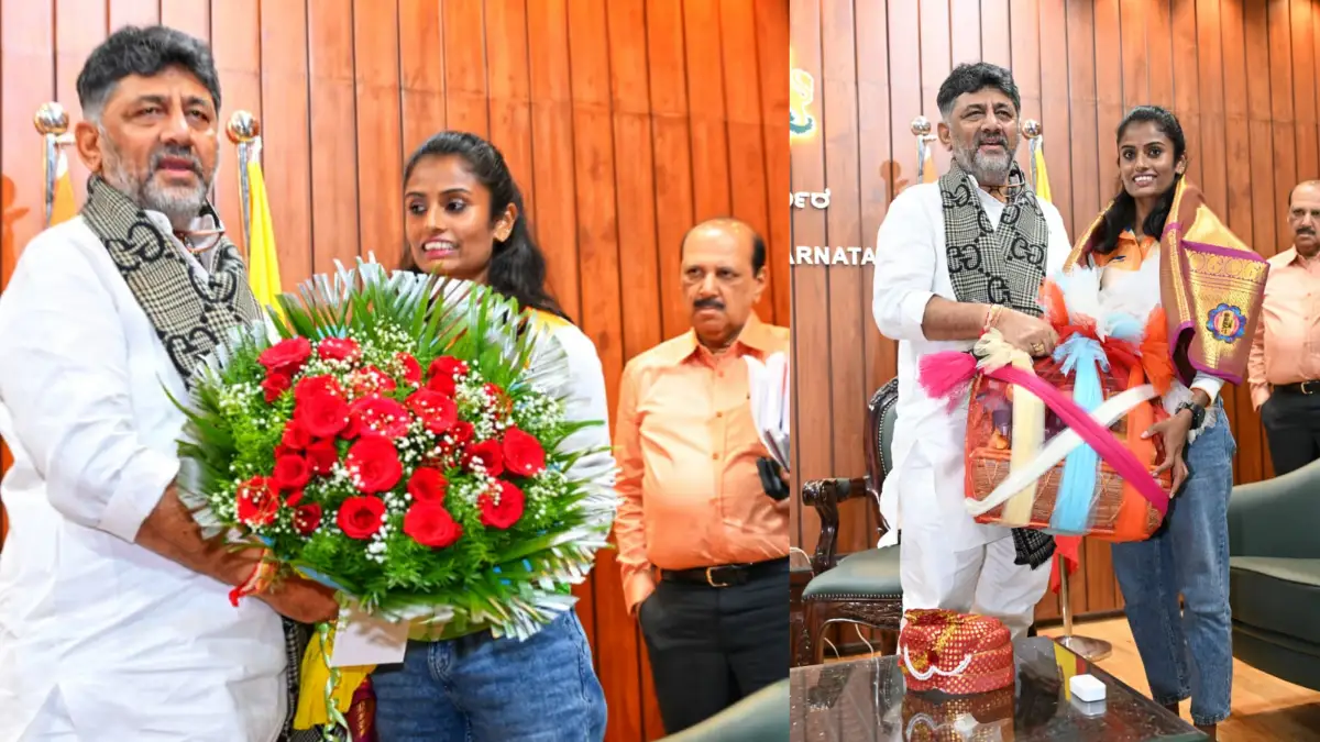Let the daughter of Mandya fly the flag of glory of the state at the international level: D.K. Shivakumar