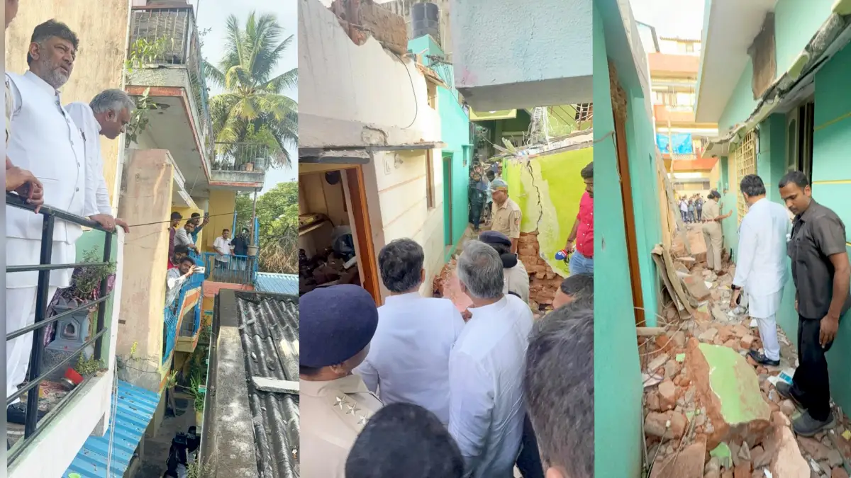 ಸಿಲಿಂಡರ್ ಸ್ಪೋಟ ಪ್ರಕರಣ: ಸ್ಥಳಕ್ಕೆ ದೌಡಾಯಿಸಿ ನಿವಾಸಿಗಳಿಗೆ ಧೈರ್ಯ ತುಂಬಿದ ಡಿಸಿಎಂ ಡಿ.ಕೆ.ಶಿವಕುಮಾರ್