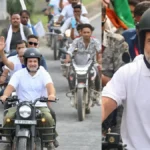Rahul Gandhi bullet ride goes viral on social media