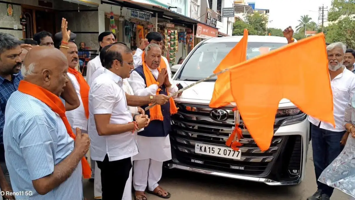 ಧರ್ಮಸ್ಥಳ ಪ್ರಕರಣ: ಧರ್ಮ ರಕ್ಷಾ ಜಾಥಾಗೆ ಕೆ.ಎಸ್.ಈಶ್ವರಪ್ಪ ಚಾಲನೆ