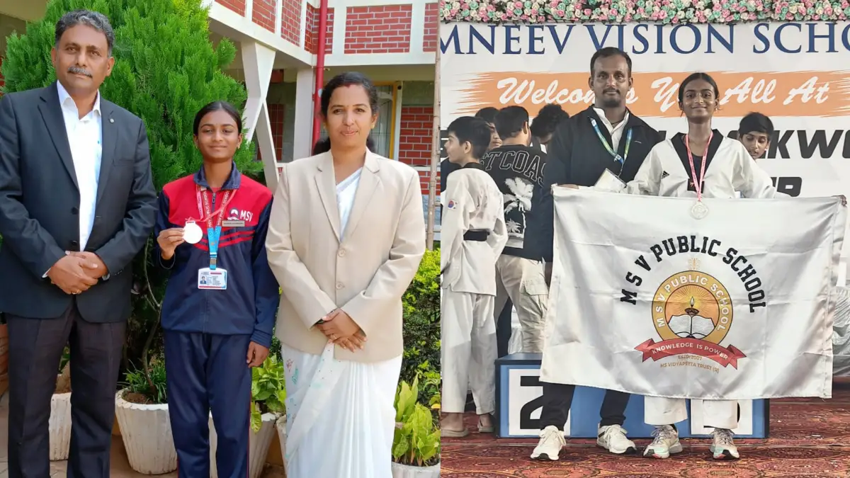 ರಾಷ್ಟ್ರ ಮಟ್ಟದ ಟೇಕ್ವಾಂಡೋ ಸ್ಪರ್ಧೆ: ದೊಡ್ಡಬಳ್ಳಾಪುರದ ಎಂಎಸ್‌ವಿ ಪಬ್ಲಿಕ್ ಶಾಲೆಯ ವಿದ್ಯಾರ್ಥಿನಿಗೆ ಬೆಳ್ಳಿ ಪದಕ