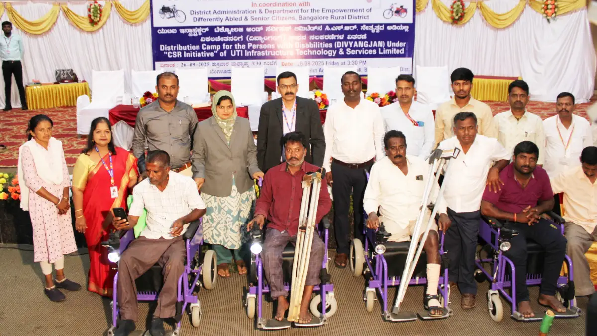 ವಿಕಲಚೇತನರಿಗೆ ಹಾಗೂ ಹಿರಿಯ ನಾಗರಿಕರಿಗೆ 64 ಲಕ್ಷ ಮೌಲ್ಯದ ಸಾಧನ ಸಲಕರಣೆ ವಿತರಣೆ