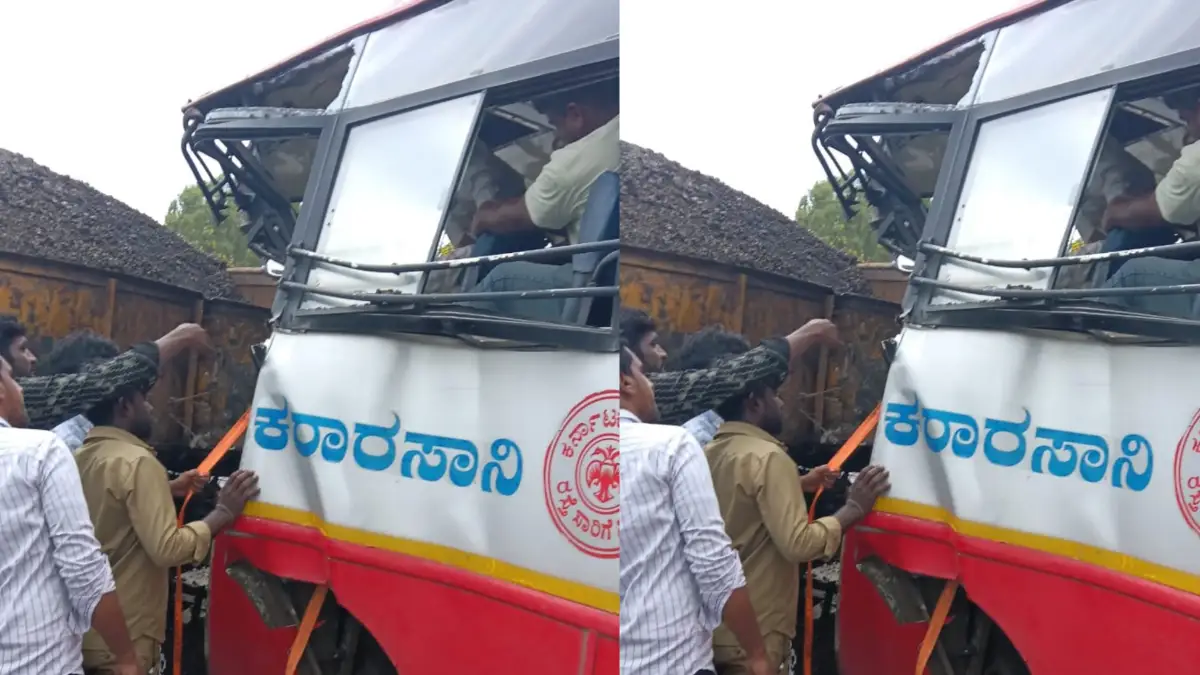 ದೊಡ್ಡಬಳ್ಳಾಪುರ: ಲಾರಿಗೆ KSRTC ಬಸ್ ಡಿಕ್ಕಿ.. ಪ್ರಯಾಣಿಕರಿಗೆ ಪೆಟ್ಟು