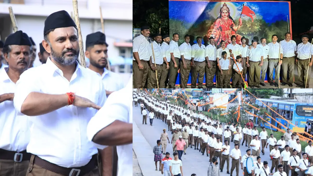 ಬಾಶೆಟ್ಟಿಹಳ್ಳಿಯಲ್ಲಿ RSS ಪಥಸಂಚಲನ; ಗಣವೇಷಧಾರಿಯಾಗಿ ಸಂಸದ ಡಾ.ಕೆ ಸುಧಾಕರ್ ಭಾಗಿ