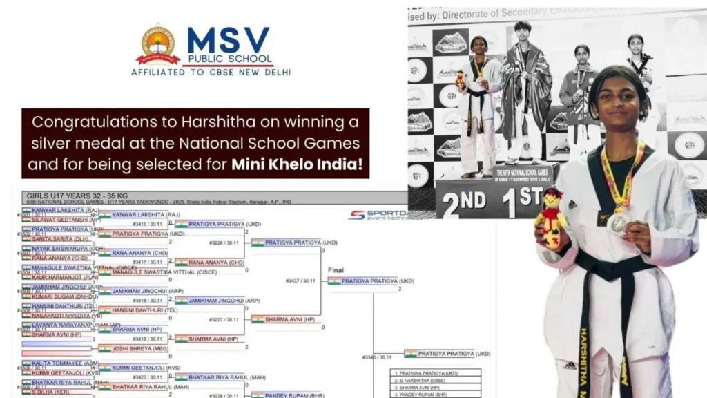 69th National School Games: MSV School student's achievement