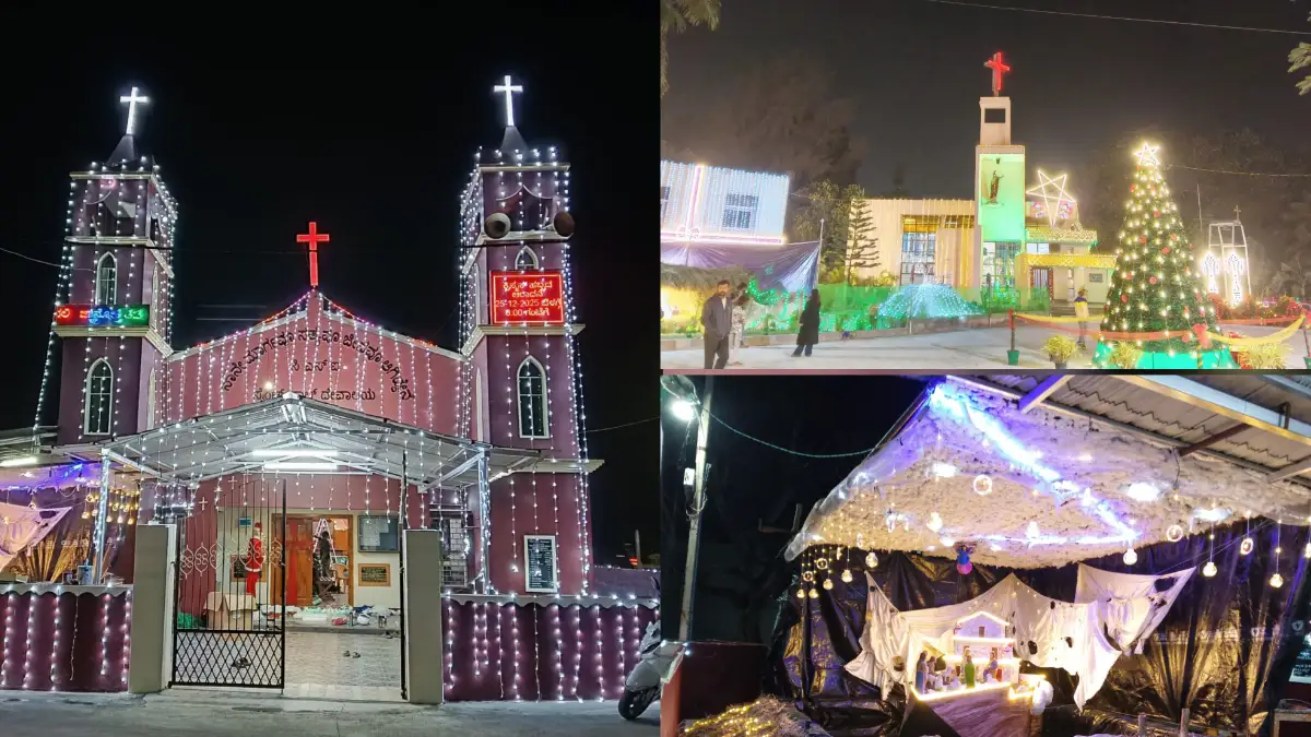 ದೊಡ್ಡಬಳ್ಳಾಪುರ: ಕ್ರಿಸ್ಮಸ್‌ಗೆ ಸಿಂಗಾರಗೊಂಡ ಚರ್ಚ್‌ಗಳು