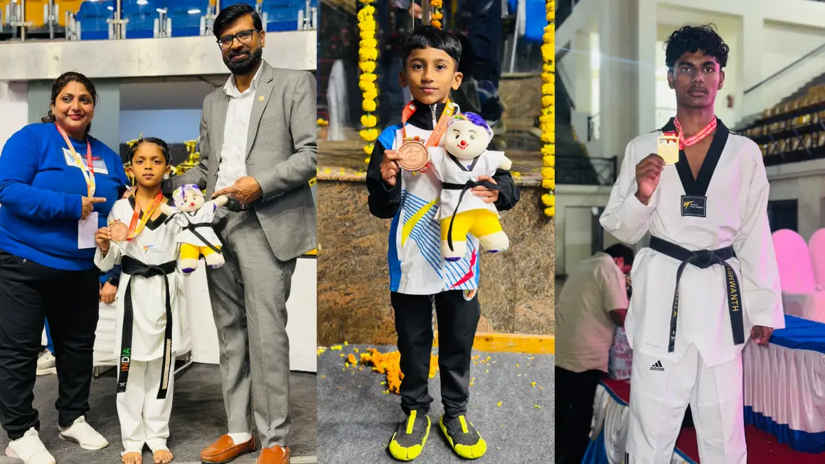 ರಾಷ್ಟ್ರ ಮಟ್ಟದ ಟೆಕ್ವಾಂಡೋ ಪಂದ್ಯಾವಳಿ: ದೊಡ್ಡಬಳ್ಳಾಪುರದ ಶಂಕರ್ ಟೆಕ್ವಾಂಡೋ ತರಬೇತಿ ಕೇಂದ್ರದ ವಿದ್ಯಾರ್ಥಿಗಳಿಗೆ ಕಂಚಿನ ಪದಕ