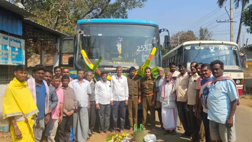 New BMTC bus launched.. villagers are happy