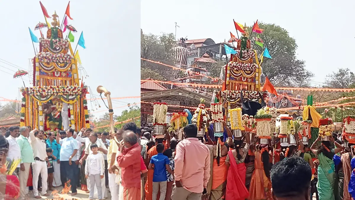 ದೊಡ್ಡಬಳ್ಳಾಪುರ: ಗುಟ್ಟೆಯಲ್ಲಿ ವಿಜೃಂಭಣೆಯ ಬ್ರಹ್ಮರಥೋತ್ಸವ 1 Doddaballapura: A grand Brahmarathotsava in Gutte