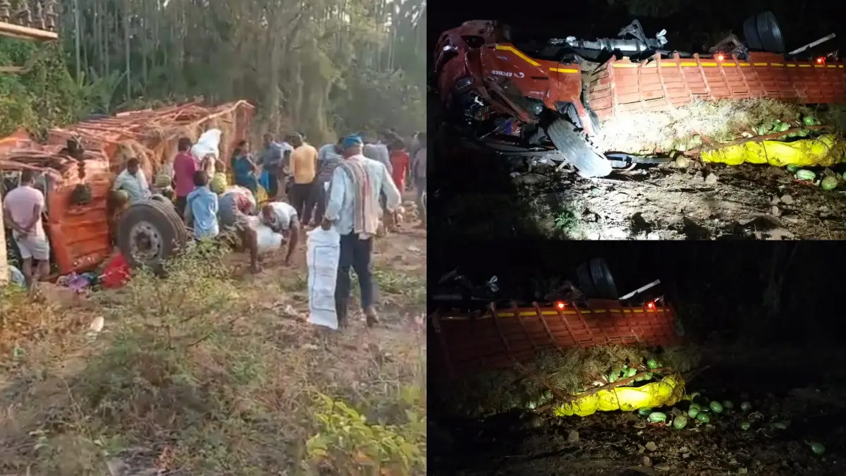 ದೊಡ್ಡಬಳ್ಳಾಪುರ: ಬೆಳ್ಳಂಬೆಳಗ್ಗೆ ಅಪಘಾತ.. ಕಲ್ಲಂಗಡಿ ಹಣ್ಣುಗಳ ಕದ್ದೊಯ್ಯಲು ಮುಗಿಬಿದ್ದ ಜನ| ವಿಡಿಯೋ ನೋಡಿ