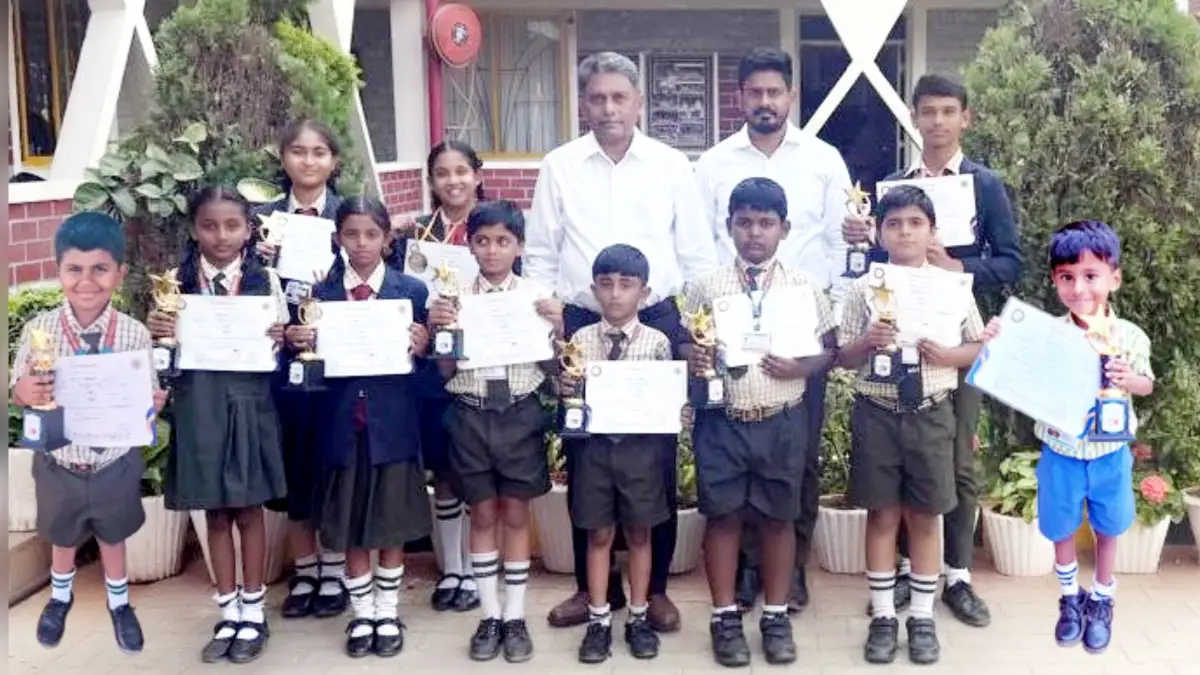 ದೊಡ್ಡಬಳ್ಳಾಪುರ: ಅಬಾಕಸ್ ಸ್ಪರ್ಧೆಯಲ್ಲಿ ಎಂ‌‌ಎಸ್‌ವಿ ಪಬ್ಲಿಕ್ ಸ್ಕೂಲ್ ಮಕ್ಕಳಿಗೆ ಚಾಂಪಿಯನ್ ಟ್ರೋಫಿ, ಚಿನ್ನದ ಪದಕ