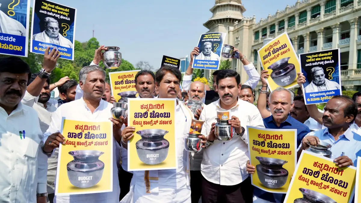 Budget; Ar. Ashoka, B.Y. Vijayendra angered by holding mug
