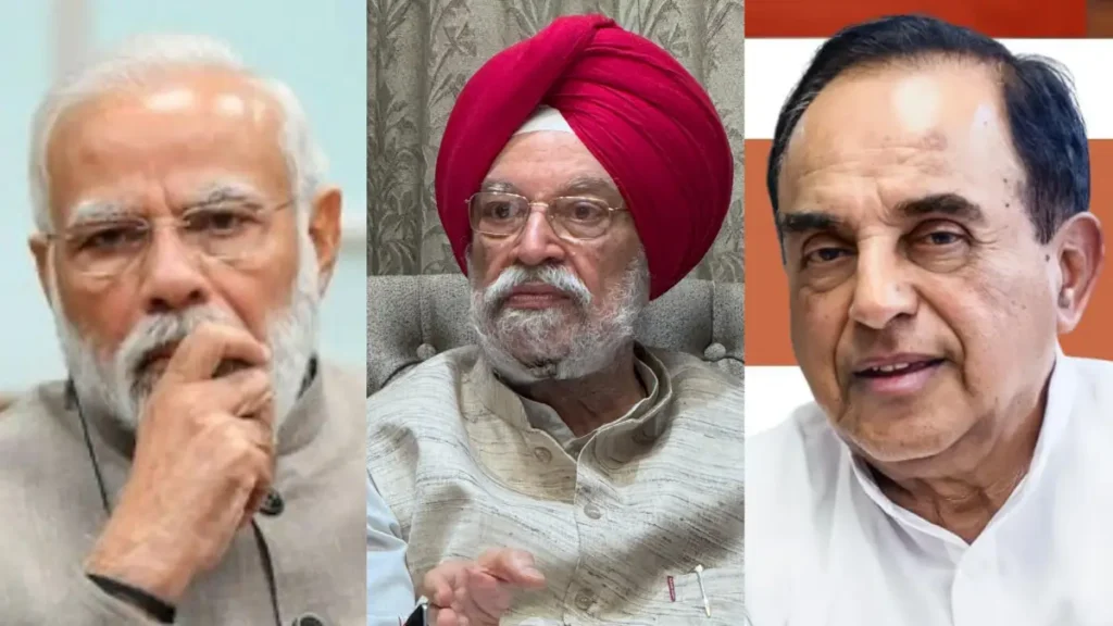 Subramanian Swamy urges Modi to sack Hardeep Puri immediately