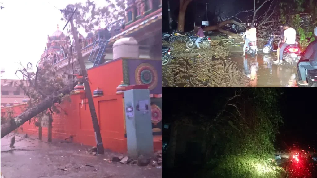 Heavy rain mixed with storm in Doddaballapur..!