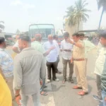 Doddaballapura: Serial accident.. Police inspected the scene with toll personnel