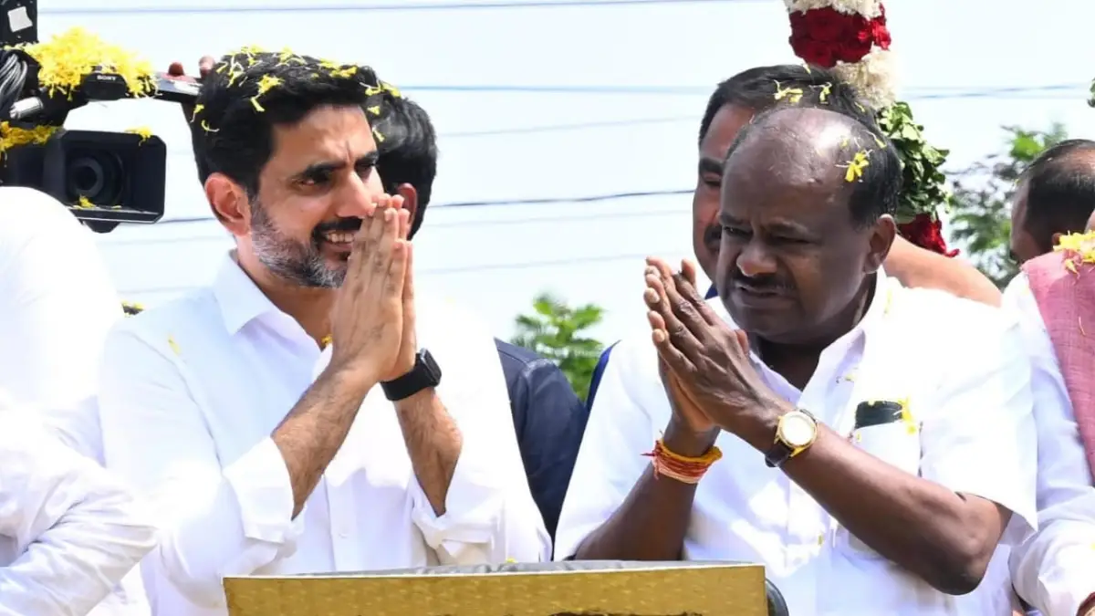 ಹೆಚ್.ಡಿ. ಕುಮಾರಸ್ವಾಮಿ ಅವರಿಗೆ ತುಂಬಿದ ಸಭೆಯಲ್ಲಿ ಕೃತಜ್ಞತೆ ಸಲ್ಲಿಸಿದ ಆಂಧ್ರದ ಸಚಿವ ನಾ.ರಾ. ಲೋಕೇಶ್