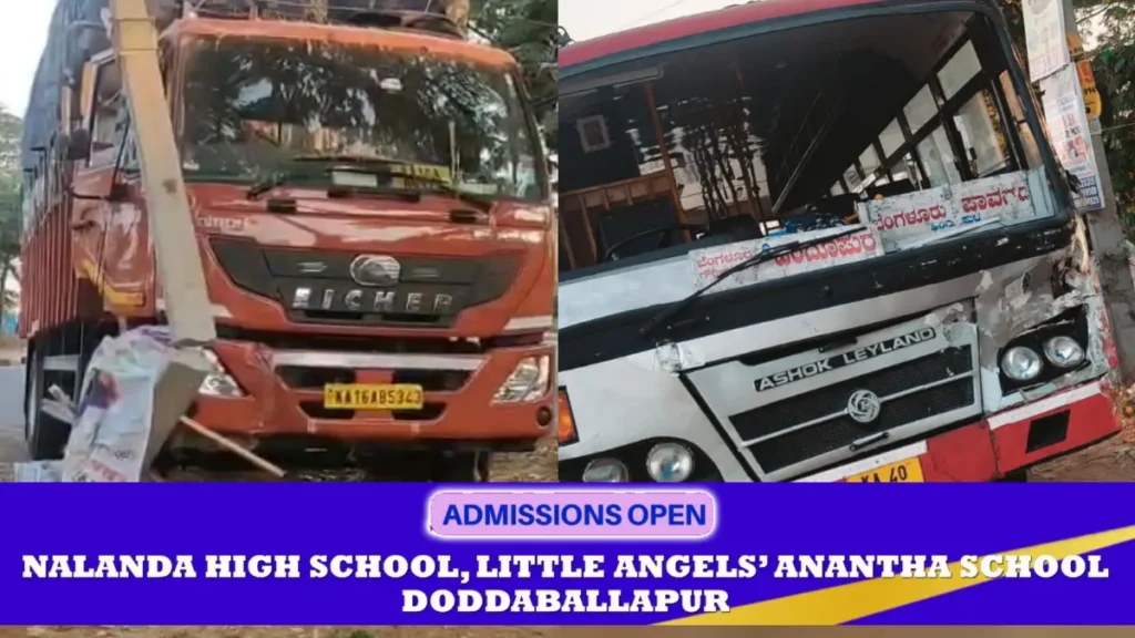 Accident between Canter and KSRTC bus..