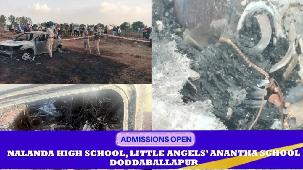 Doddaballapura: Car catches fire in desolate area.. Housewife burnt to ashes!